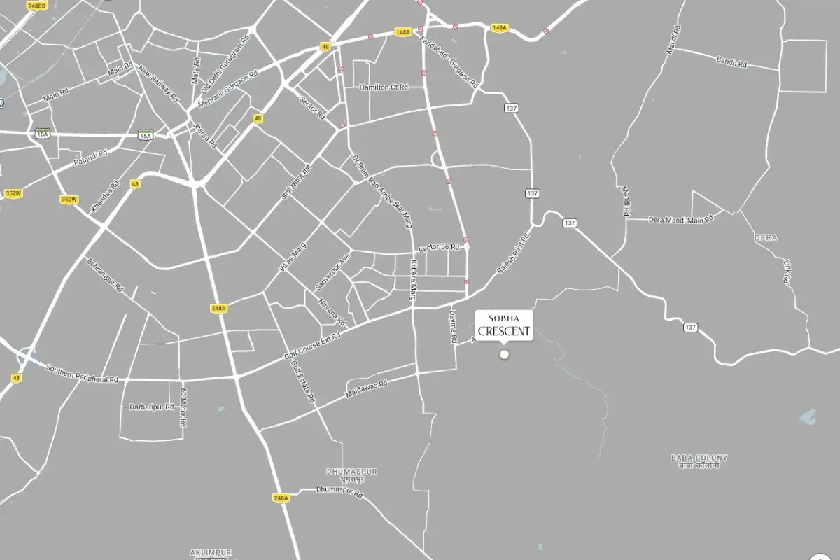 SOBHA Crescent Location Map