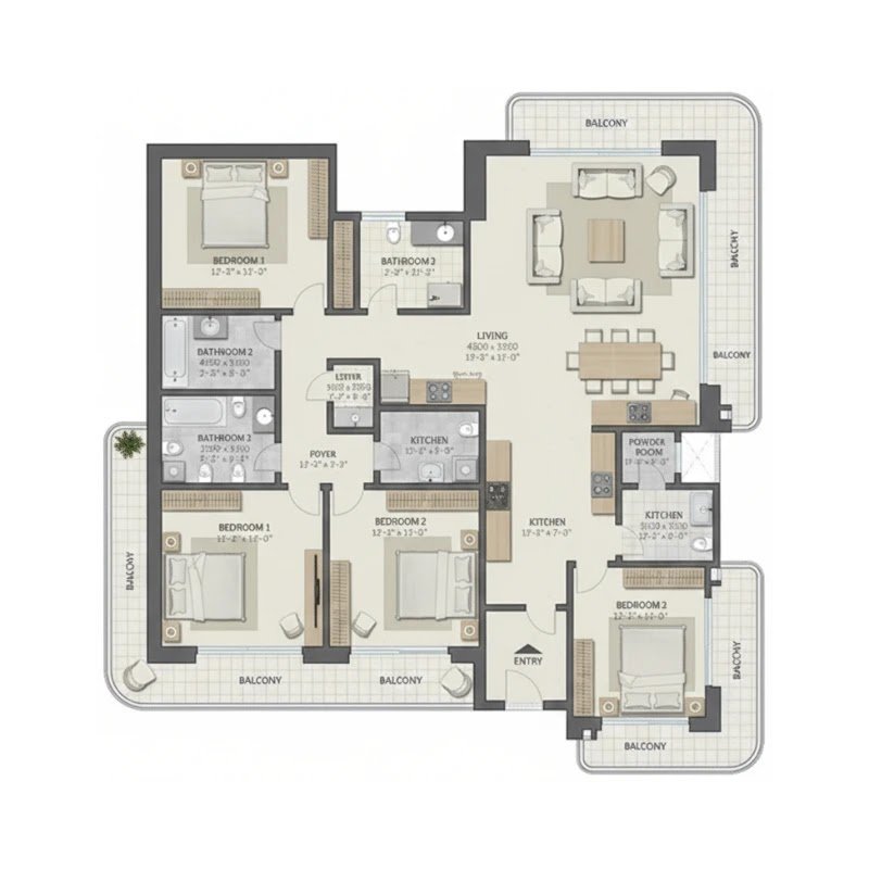 Sobha Sector 63A Floor Plan 1