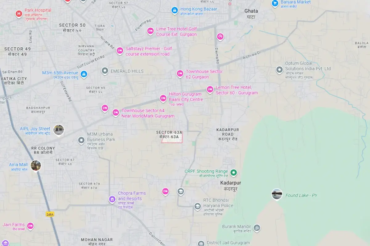 Sobha Sector 63A Location Map